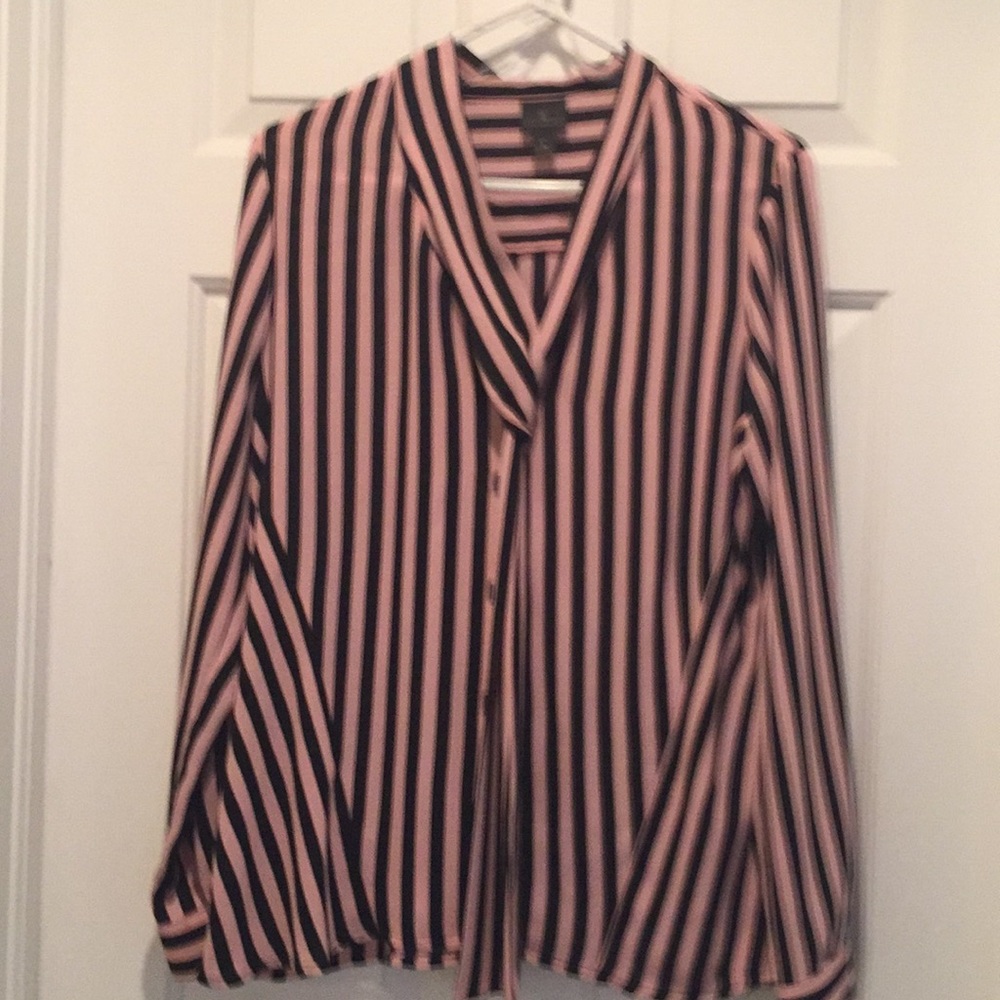 Stripe pink and black blouse